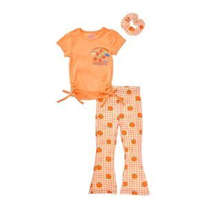 Freestyle Girls  3Pc Organic Knit Legging Set, Orange